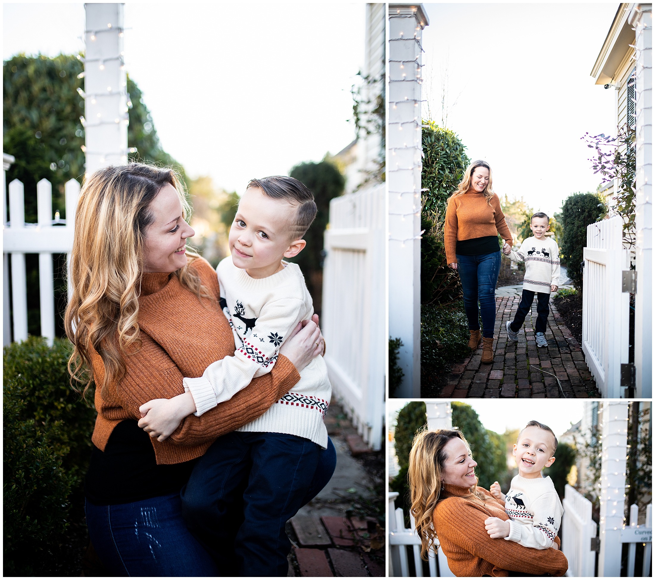 Katy + Alex Family Christmas Portraits Wickford Rhode Island