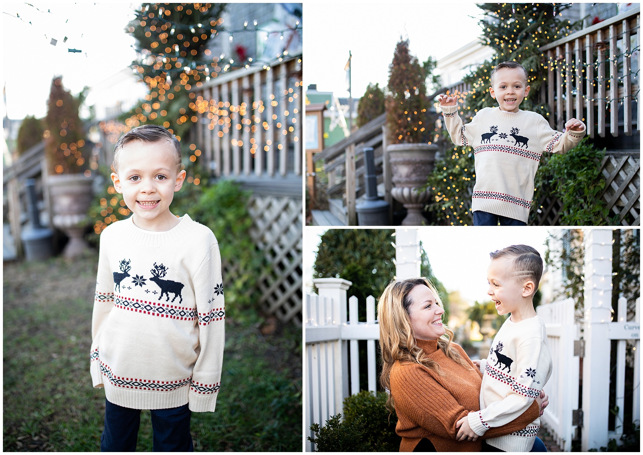 Katy + Alex Family Christmas Portraits Wickford Rhode Island